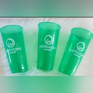 3 Plastic Cups 20oz -Wahlburgers Morongo Casino Resort Collectible Drinking Cups